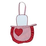 Grembiulino Bambina ROMEO cm.39x50 c/pettorina in etamine da ricamare – con tasca a form...