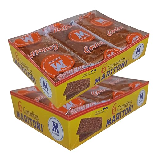 Maritoñi Cortaditos de Granada por azmercado – Duplo 12 Unidades (2 Cajas x 6) – Dulces Artesanos de 75g con Cabello de Ángel y Sésamo – Sin Grasas Hidrogenadas – Repostería Tradicional Granadina