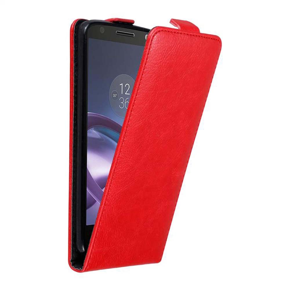CADORABO Cover Con Chiusura Magnetica, Funzione Stand E Tasca Per Le Carte Custodia Per Cellulare Per Moto G8 Rosso Mela 86146812