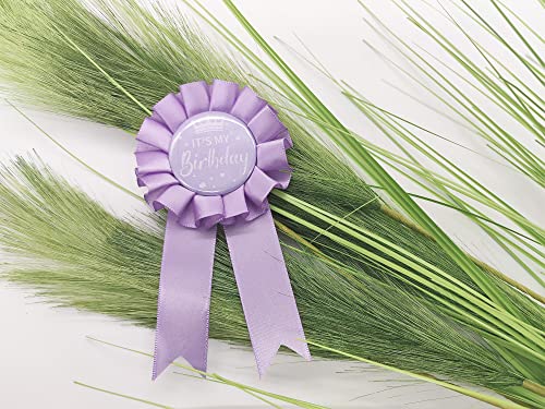 It's My Birthday Award Ribbon,Birthday Gifts For Women,Satin Fabric Birthday Girl Tinplate Badge Pin,Happy Birthday Girl Party Button Pins Brooches(Light Purple) #TOP4