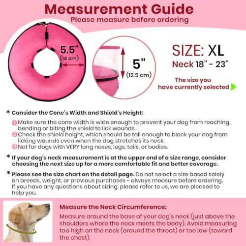 Image of Inflatable Dog Cone for Large Dog to Stop Licking with Soft Guard | 2-in-1 After Surgery Collar, Patented Protective Recovery Donut Collars, Enhanced Detachable Clear Shield for Pets