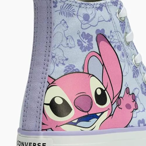 Tênis All Star Conversa Disney Stitch Juvenil Cano Alto - Azul
