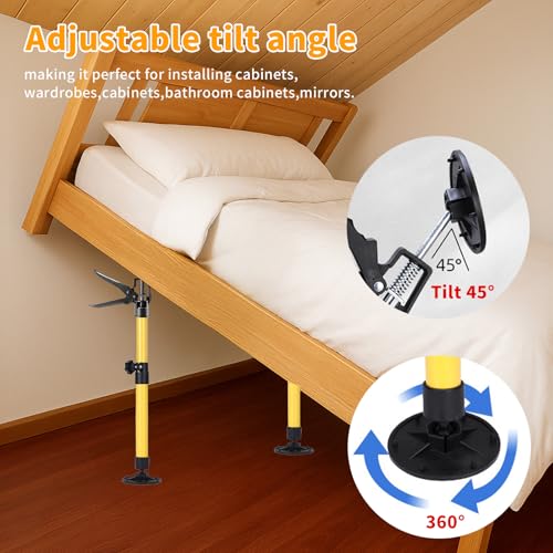 2er Pack Deckenstütze Montagestütze Einhandstütze – Teleskopstützen Stützstange, Verstellbare Länge und Neigungswinkel, Vielseitige Anwendungen, Einfache Handhabung (30-59 cm (S))