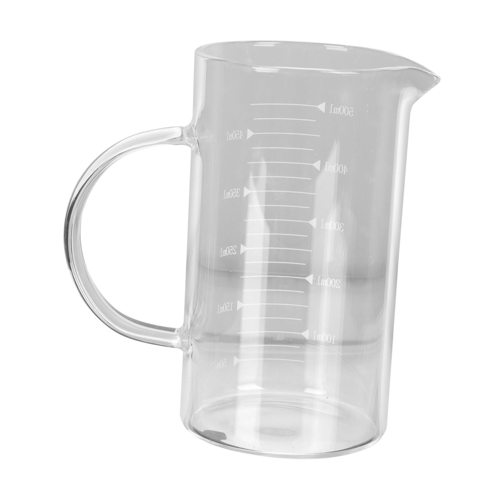 Vaso de vidrio resistente al calor con marcas de medida para cocina