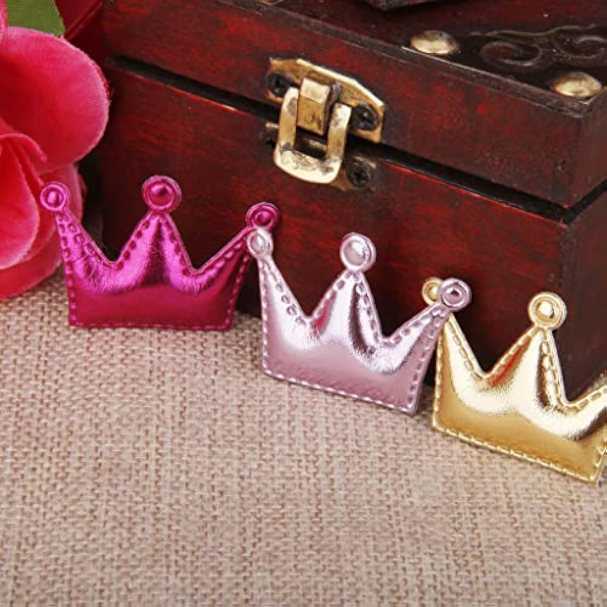 20pcs PU Crown Hair Clips for Baby Girls