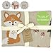 NEU - Fuchs Kuscheldecke Baby beige - 100% hochwertige Bio-Baumwolle kbA - 95x100 cm - herrlich weich | Babydecke Mädchen Junge | Baby Wolldecke | Baby-Decke Baumwolle | Baby-Geschenk zur Geburt