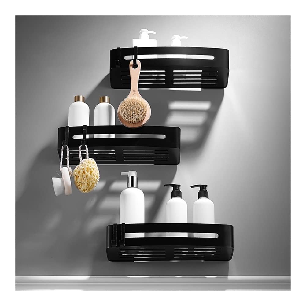 Étagère de salle de bain en aluminium noir mat design épuré