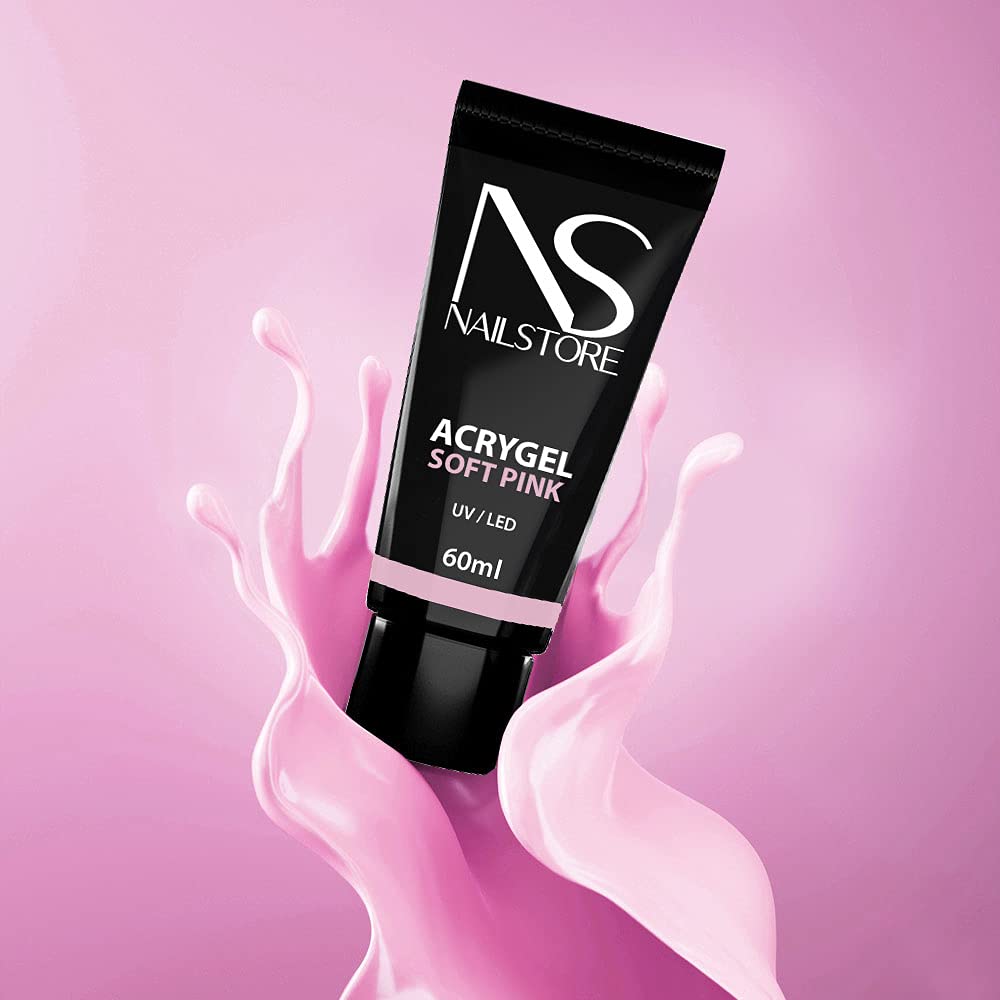 Nail Store - AcryGel per Ricostruzione Unghie - per allungamenti estremi - smalto semipermanente – lunga durata - Acrigel 60ml (Soft Pink)
