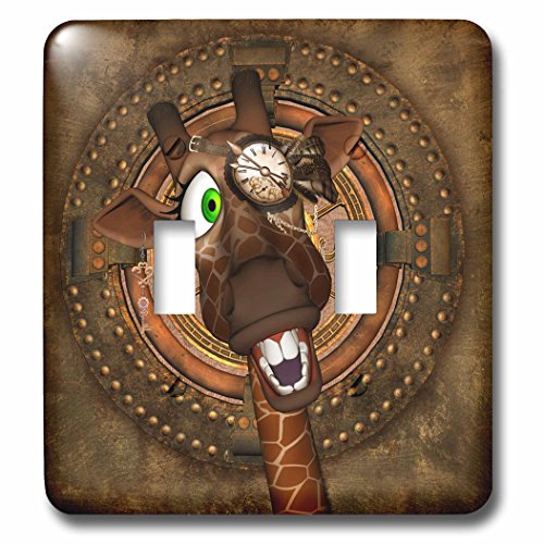 Drôle de girafe steampunk interrupteur 3dRose pour donner du sourire a vos murs