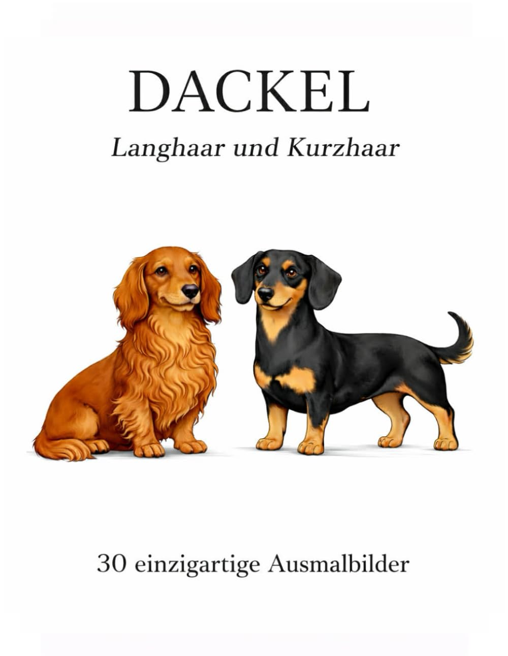 Dackel – Langhaar und Kurzhaar: 30 originale Schwarz-Weiß-Illustrationen mit Langhaar- und Kurzhaar-dackeln