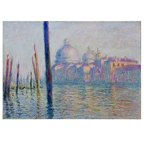 Monet Wall Art Collection Canvas Grand Canal In Venice, 1908 01 Prints Wrapped Gallery Wall Art | Stretched And Framed Ready To Hang, 24X32 #TOP24