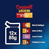 Felix So gut wie es aussieht Doppelt Lecker Katzenfutter nass in Gelee, Sorten-Mix, 6er Pack (6 x 12 Beutel à 85g)