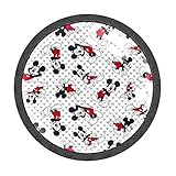 Cabinet Drawer Knobs Set of 4 Mickey Mouse Cabinet Furniture Knobs Drawer Pulls Handle Crystal Glass Round Cupboard Knobs with Screws for Cabinets Kitchen Dresser Wardrobe DIY