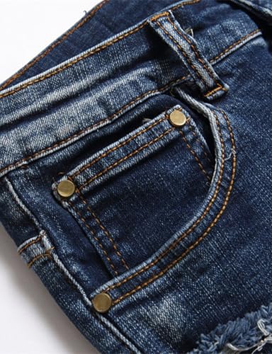 Men's Punk Style Distressed Denim Pants Streetwear Concert Performance Ripped Jeans Beads Decoration Trousers4