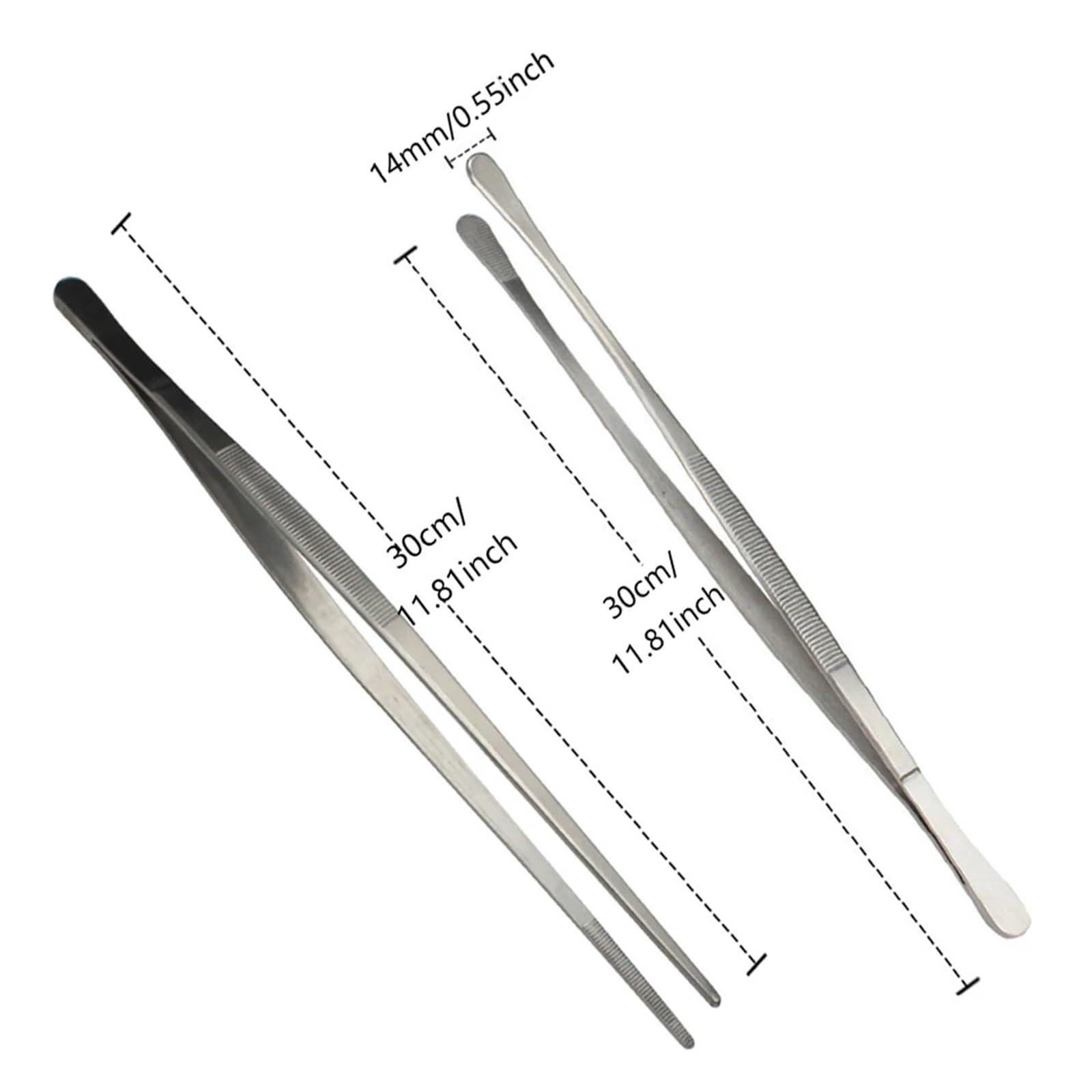 Szczypce do grilla, BBQ 30cm Szczypce do grilla ze stali nierdzewnej Szczypce do żywności Klips do żywności Narzędzie do grillowania Akcesoria do grilla Okrągłe/ostre szczypce do gotowania Akcesoria(R