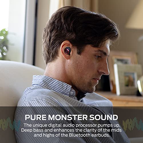 Monster Wireless Earbuds, Bluetooth 5.0 In-Ear Stereo Headphones, Usb-C Quick Charge, Built-In Mic For Clear Calls,Water Resistant Design For Sports #TOP1