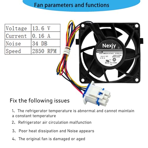 Image of 2026 Upgraded OEM WR60X26866 Refrigerator Evaporator Fan Motor for GE Refrigrator, Replace V80E14MS2A3-57A611, WR60X26030, WR60X10356, WR60X10357, Fix Noise, Stabilize Cooling -10 Years Warranty