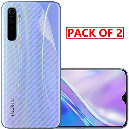 Image of Compatible with (Pack of 2) Oppo Realme Xt Back Screen Protective Film Carbon Fiber Skin Transparent Screen Guard Sticker