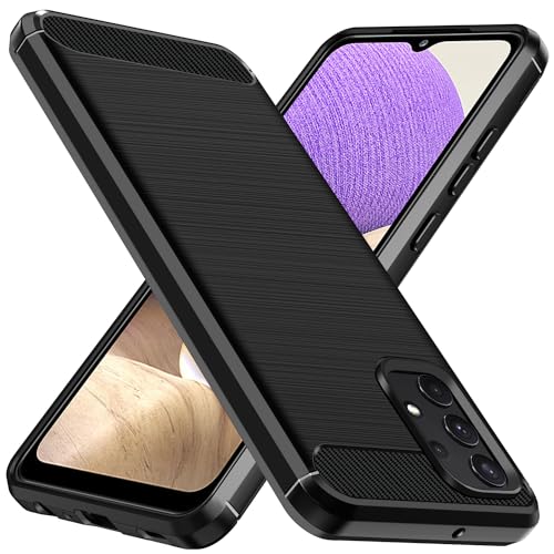 ivoler Funda para Samsung Galaxy A32 4G (No para Samsung Galaxy A32 5G), [Protección Militar] Carcasa Protectora Antigolpes, Fina Suave TPU Silicona Caso Delgada Anti-Choques Bumper Case, Negro