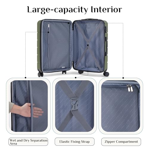OLIXIS 3-Piece Expandable Luggage Set
