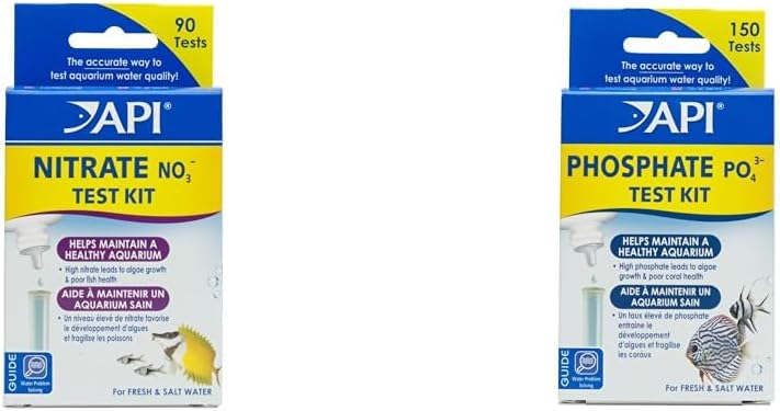 API 90-Test Nitrate and 150-Test Phosphate Aquarium Water Test Kits for Freshwater and Saltwater Tanks