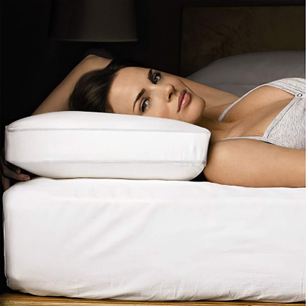 Linens Limited Luxury Square Edge Super Bounce Spiral Fibre Box Pillows, 4 Pack