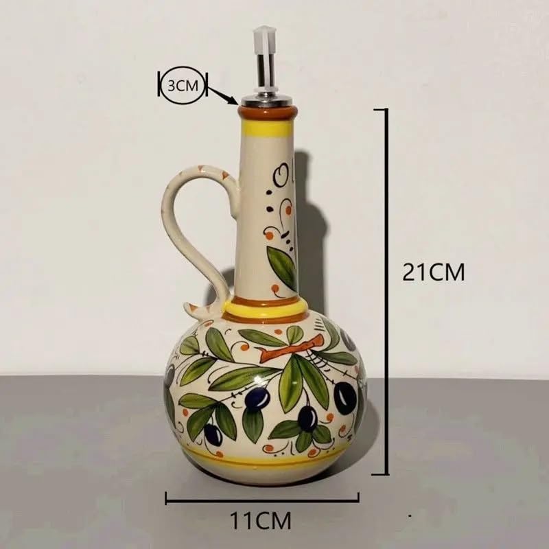 Dispenser di olio in ceramica per cucina, salsa di soia e aceto, bottiglia creativa per olio domestico per ristoranti e cucina, elegante accessorio da cucina in ceramica