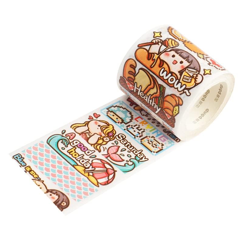 Alideco Decorative Adhesive Tapes Small Mochi Colorfull Washi tape Great for Bullet Journal Supplies, Arts, Scrapbook, DIY Crafts, Planners(caisexunhuan)