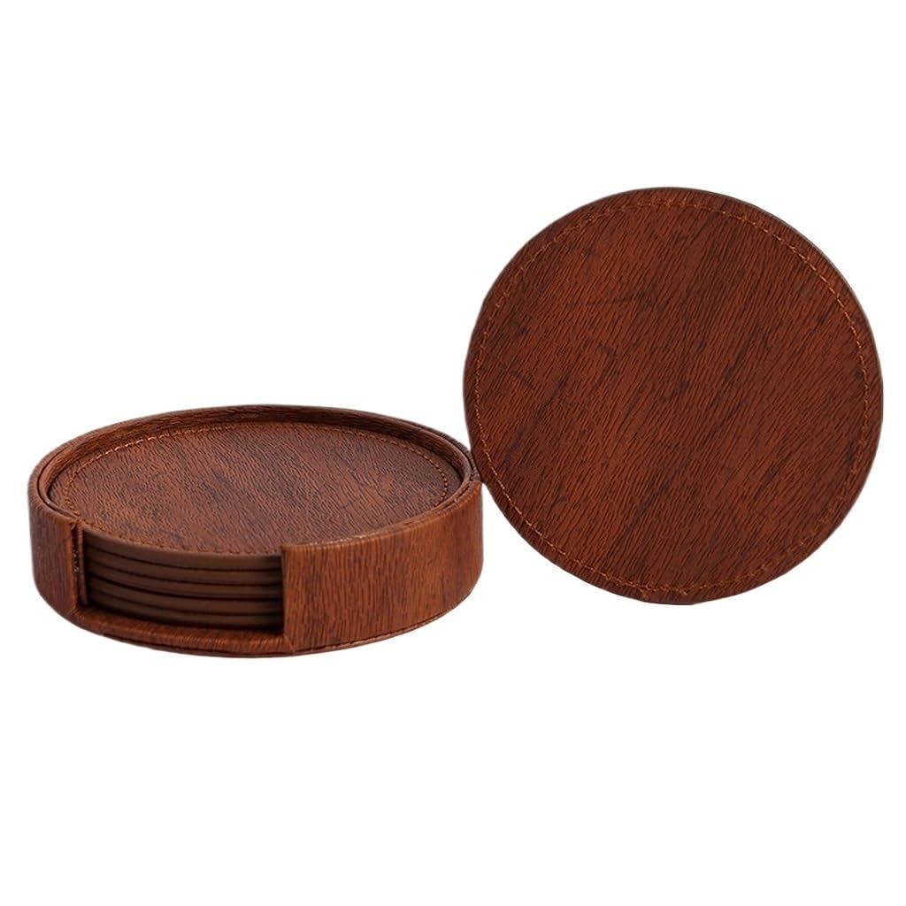 Dessous de verre en cuir chic et napperon isolant pour protéger votre table de bar