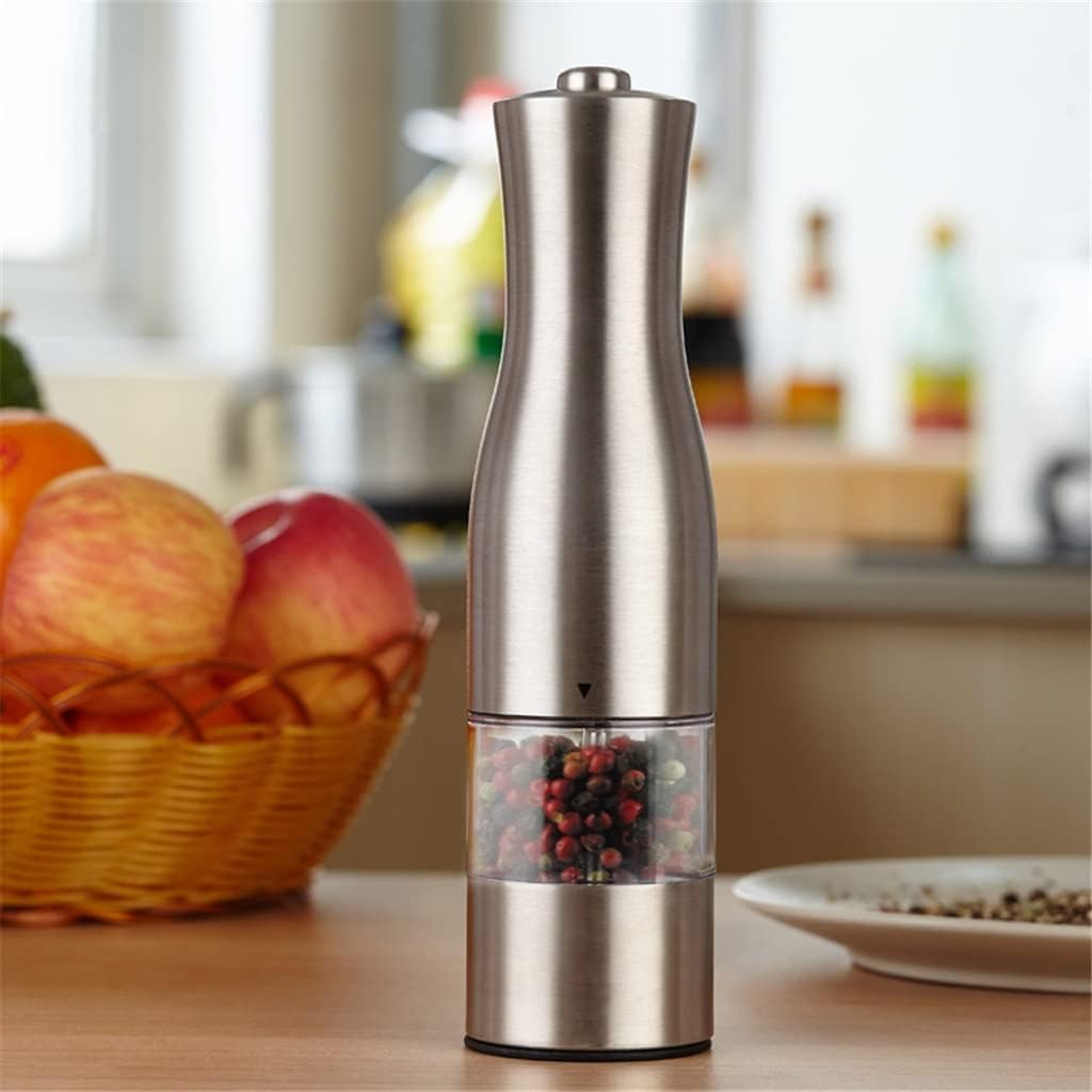 Electric Pepper Mill Stainless Steel Salt and Grinder Adjustable Ceramic with Light Automatic Spice Home Tools