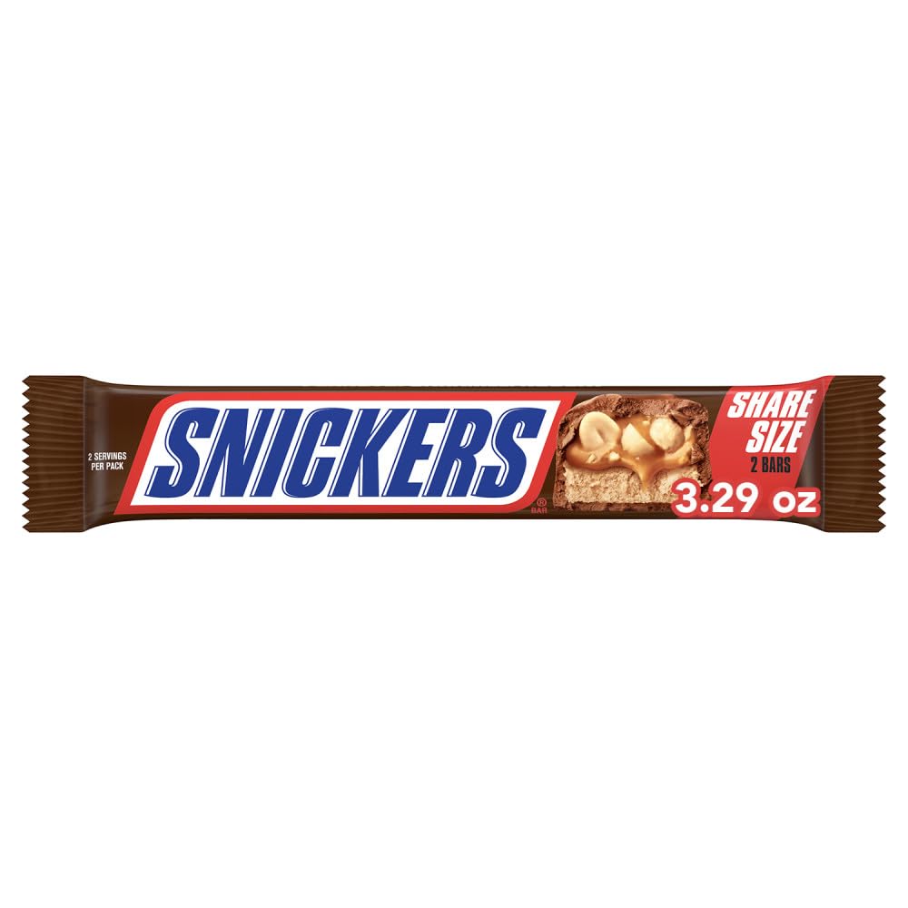 SNICKERS NFL Football Milk Chocolate Candy Bars, Share Size, 3.29 oz (Package May Vary)