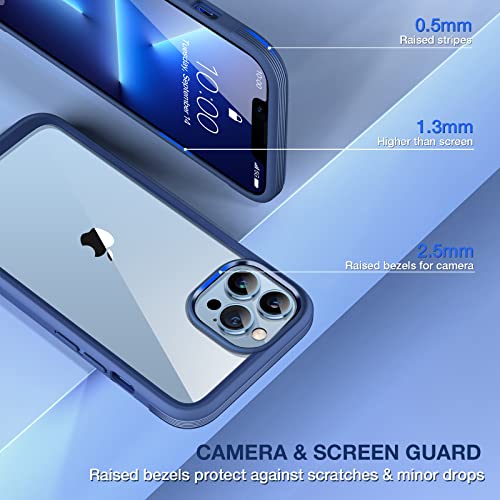 Image of Miracase Compatible with iPhone 13 Pro Max Case Navy Blue, Anti-Yellowing Shockproof Phone Clear Case, Premium Hybrid Protective Bumper Case Fit for iPhone 13 Pro Max