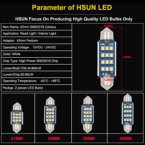 Bulbos LED Festoon 42MM 578 C5W 6000K Blanco 2 Pack miniatura 4