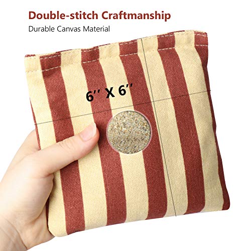Exercise N Play Cornhole Bags Set-Premium All Weather Resistant Duckcloth Corn Hole Bags Set Of 8 For Cornhole Bean Bag Toss Games Cornhole Outdoor Games -Regulation Size & Weight-Includes Tote Bags #TOP3