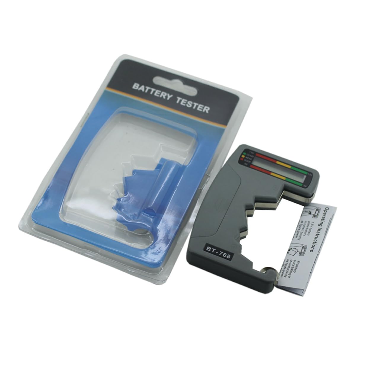 VILLCASE 2pcs Battery Tester Button Cell Checker Testers Batteries d Size Battery Checker Grey