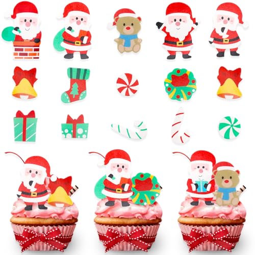 DazzJoy 100 Stück Weihnachten Tortendeko Essbar,Esspapier Tortendeko...
