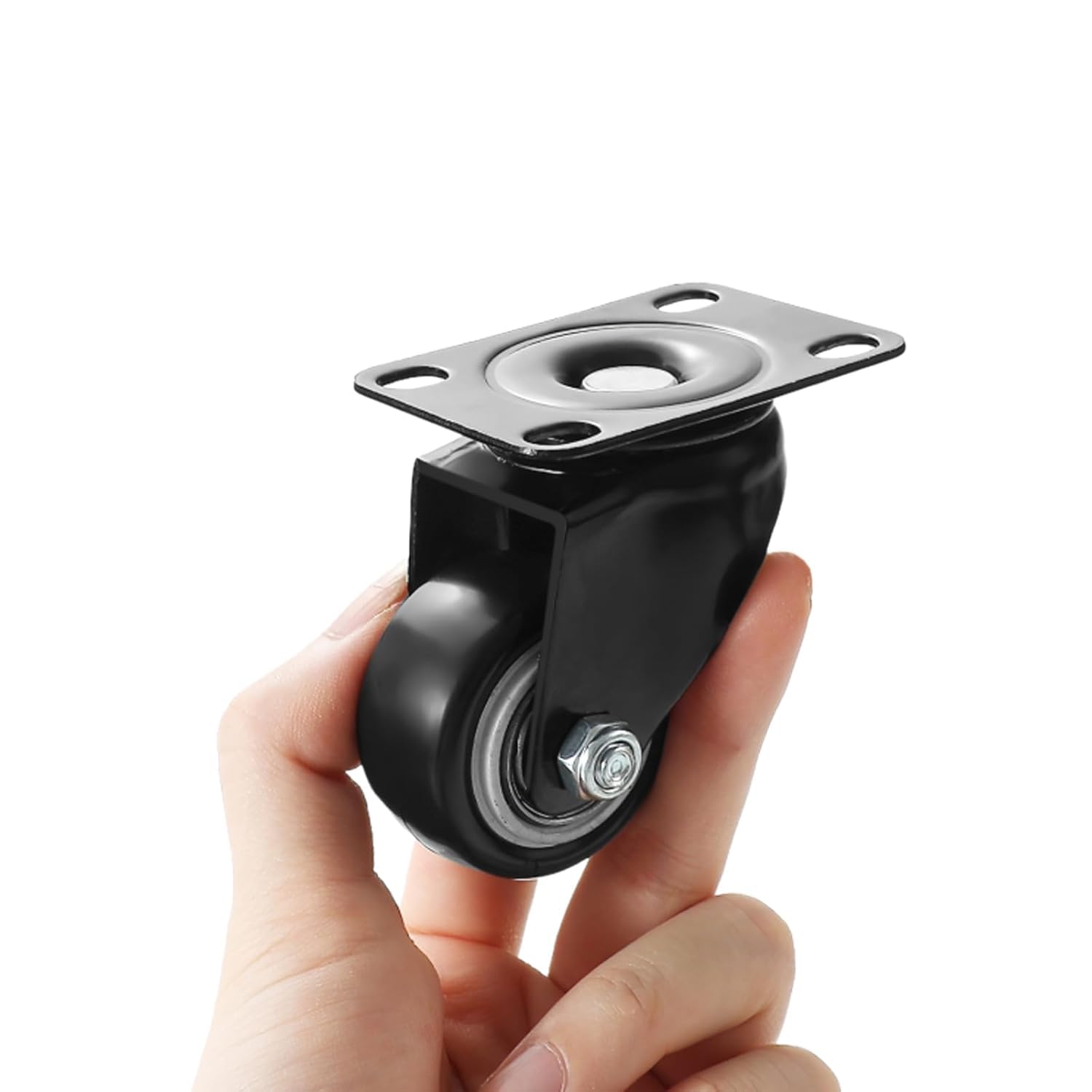 Heavy Duty Castor,360° Swivel Castor Wheel Trolley Furniture Caster(40mm,2 with Brakes 2 without), Black - Image 2