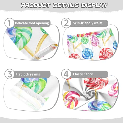 KLL Colorful Sweet Lollipop Candy Little Girls Legging Stretch Full Length Sweatpants Running3