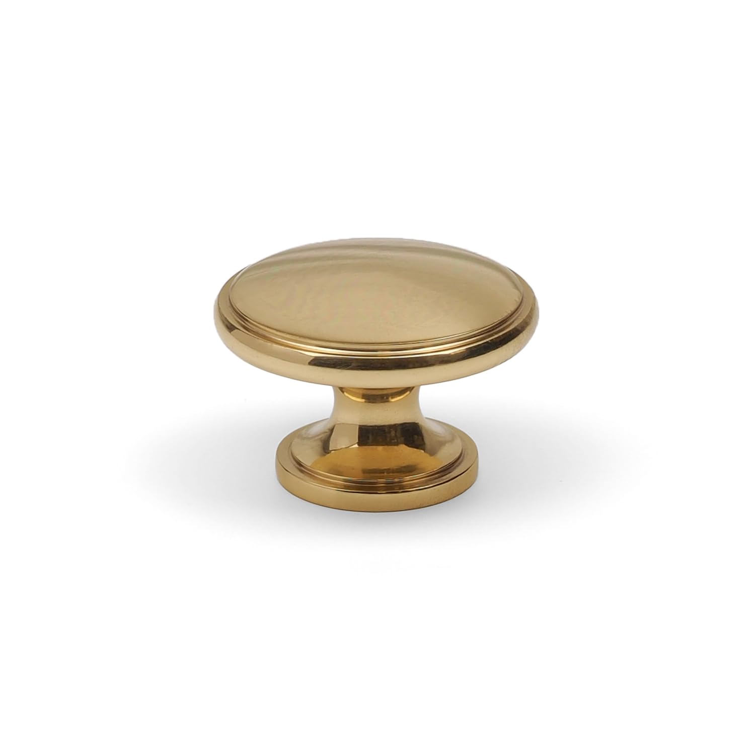 38mm Polished Brass Cabinet Knob Round Cupboard Door Drawer Pull from B&Q