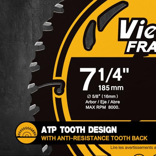 Freud D0740A Diablo 7-1/4 40 Tooth ATB Finishing Saw Blade with 5/8-Inch Arbor, Diamond Knockout, and PermaShield Coating - Image 5