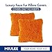 MIULEE Set of 2 Fall Luxury Faux Fur Throw Pillow Cover Deluxe Decorative Plush Pillow Case Cushion Cover Shell for Sofa Bedroom Car 18x18 Inch Orange Halloween