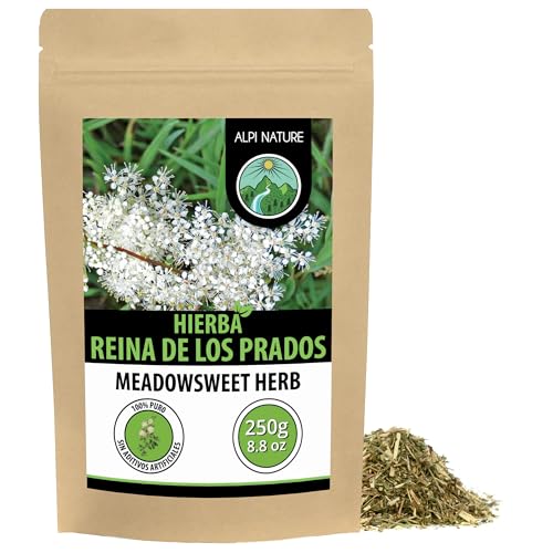 Infusión de ulmaria (250g), Té de ulmaria, suavemente secada, 100% natural, infusión de reina de los prados, filipendula ulmaria