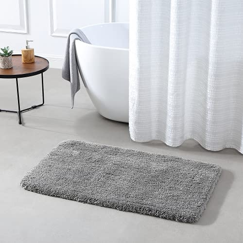 Bathroom Rug 40X24 Gray Bath Mat Silver Grey Shower Large Shaggy Floors Big Extra Thick Soft Best Absorbent Perfect Absorbant Plush Door Mat Carpet Gentsing #TOP5