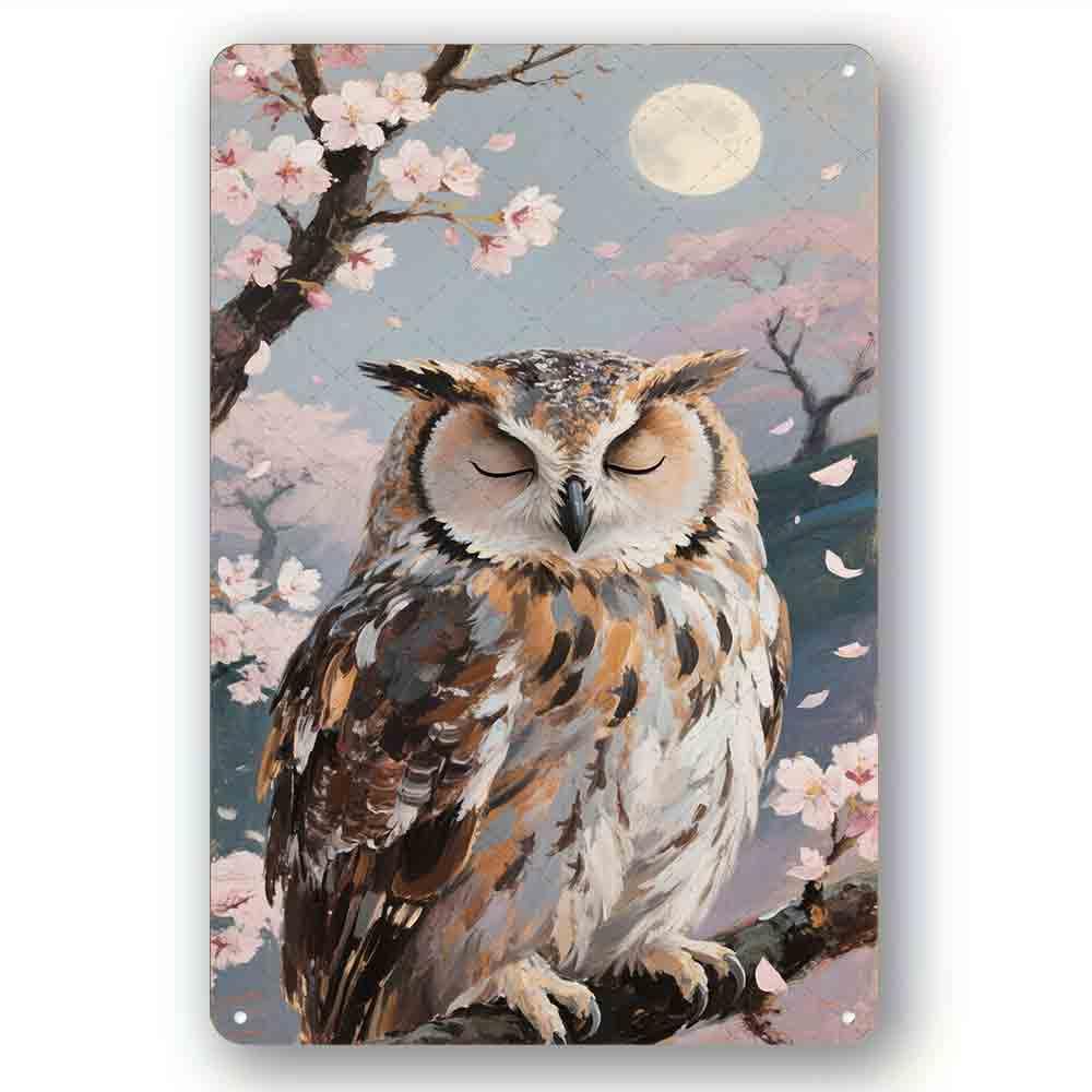 peiyeety Vintage Funny Tin Signs Colorful Owl Vibrant Creature For Home Office Coffee Bar Club Pub Metal Sign Funny Home Decor 8x12 Inch