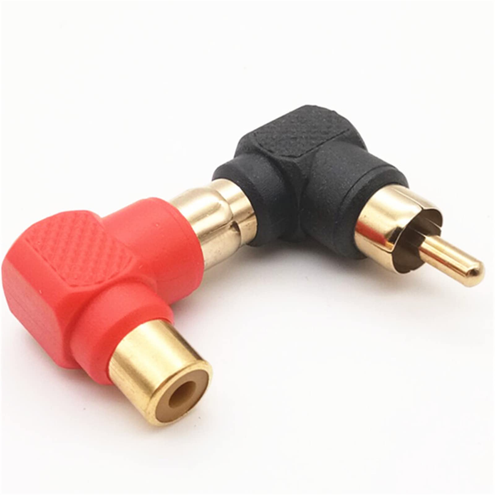 4 Adattatori RCA Angolo Retto 90 Gradi Maschio-Femmina - Placcati Oro
