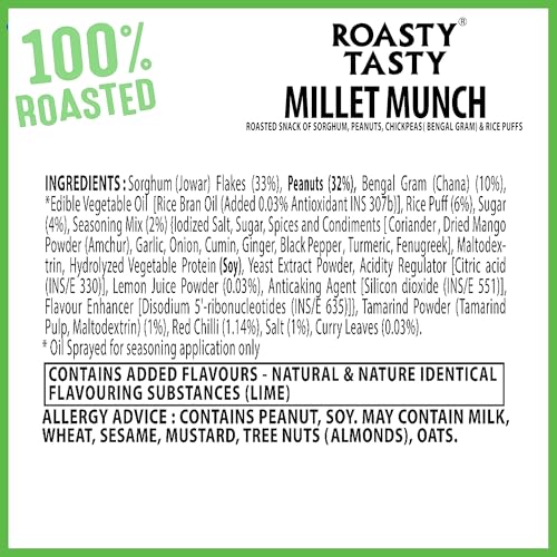 Image of Roasty Tasty Millet Munch Chatpata 200g- Gluten Free Healthy Snacks | Ideal for Weight Management | Cholesterol-Free Millet Namkeen