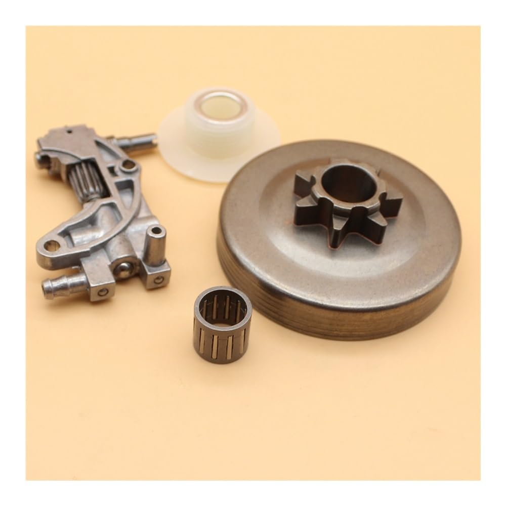 Kit de Engranaje helicoidal con piñón Tambor Embrague for motosierras Chinas 4500, 5200 y 5800 (45 CC, 52 58 CC). Paso 0,325" 7 Dientes