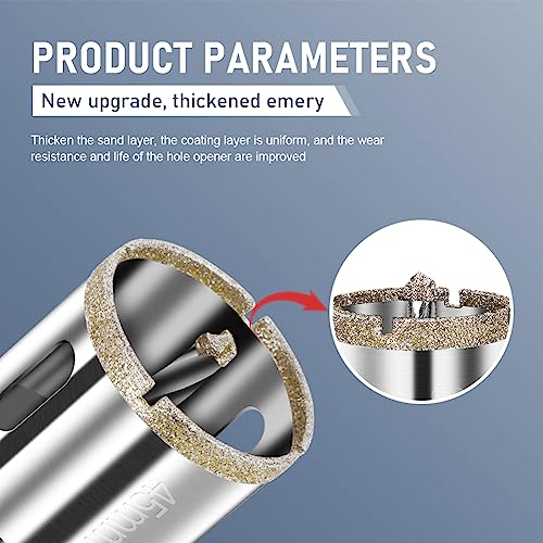 flintronic Diamond Drill Bit, 45mm Drill with Center Guide Bit, Glass Hole Saw Core Drill Bit with Diamond Surface Coating - Image 3