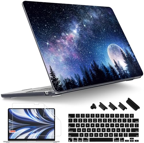 Image of Tuiklol for MacBook Air 13 inch Case M5 2026 M4 2025 M3 2024 M2 2022 Release Model A3449 A3240 A3113 A2681,Plastic Hard Shell Cover for MacBook Air 13.6 with Touch ID, Moonlight