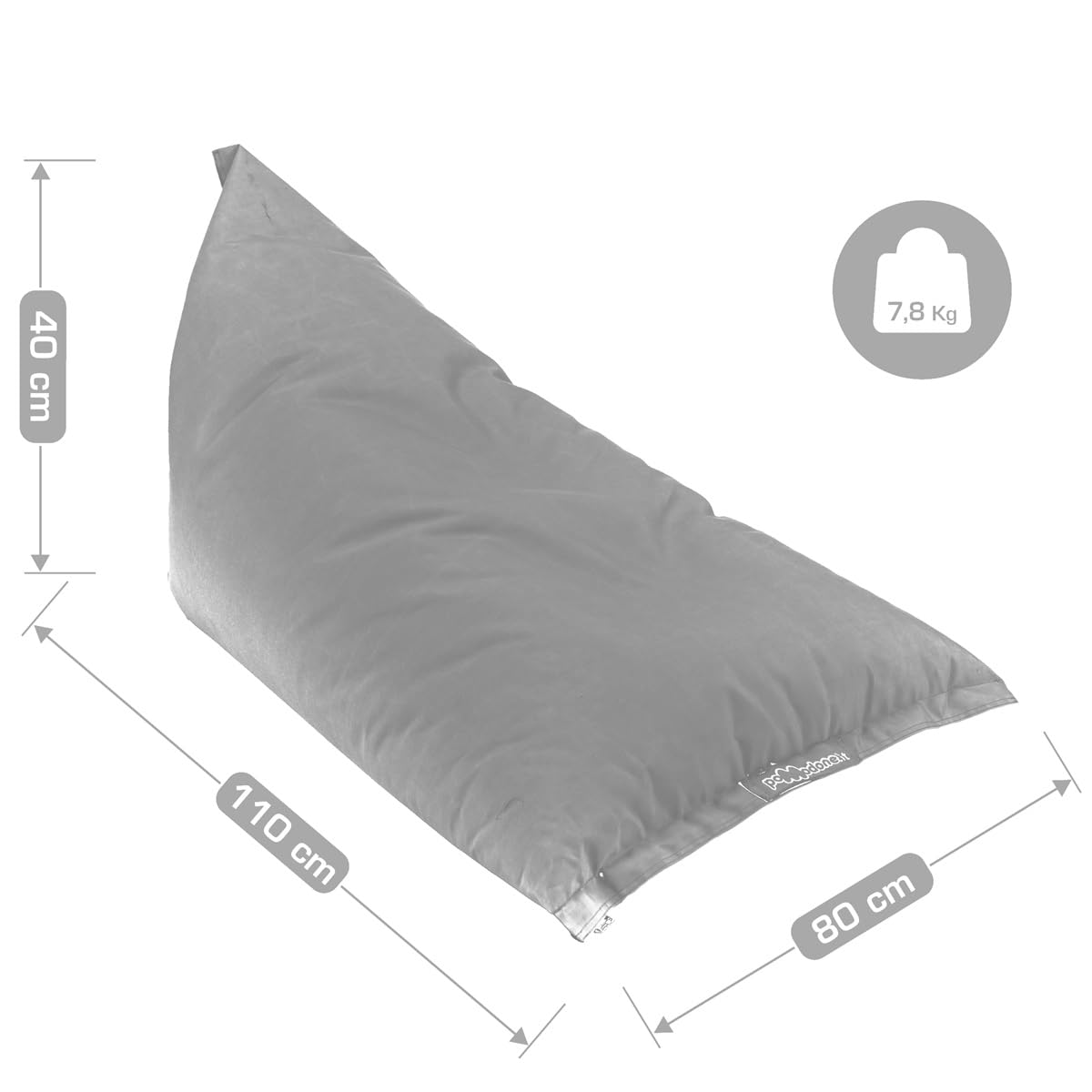 Puff de Leche Silla Grande Chaise Longue para Sentarse Suave en Tela Impermeable Antimanchas Cómodo Puff Gris Claro 140cmx100cm
